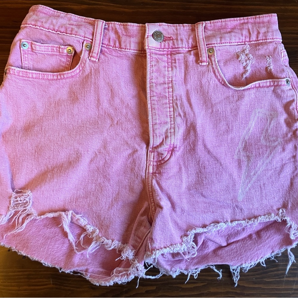 Lucky Brand Pink Frayed Jean Shorts